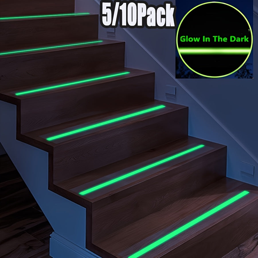 5/10pcs Anti-slip Luminous Stripe Grip Tape, High Friction Deck Waterproof Anti-slip Tape For Outdoor Basement Stair Treads, Size 10cm X 60cm/ 4" X 24"