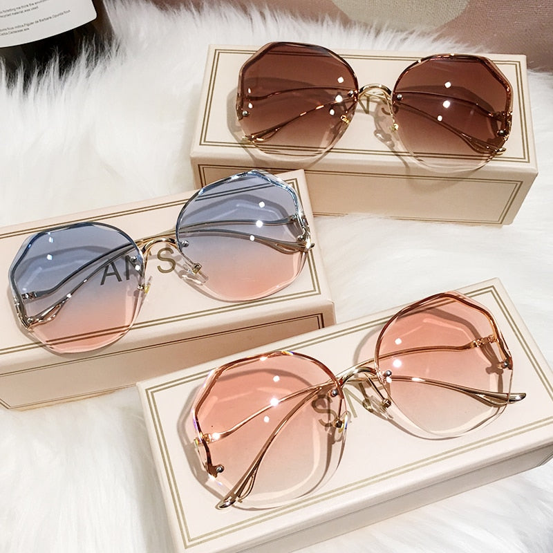Gradient Sun Glasses Shades Female Circle