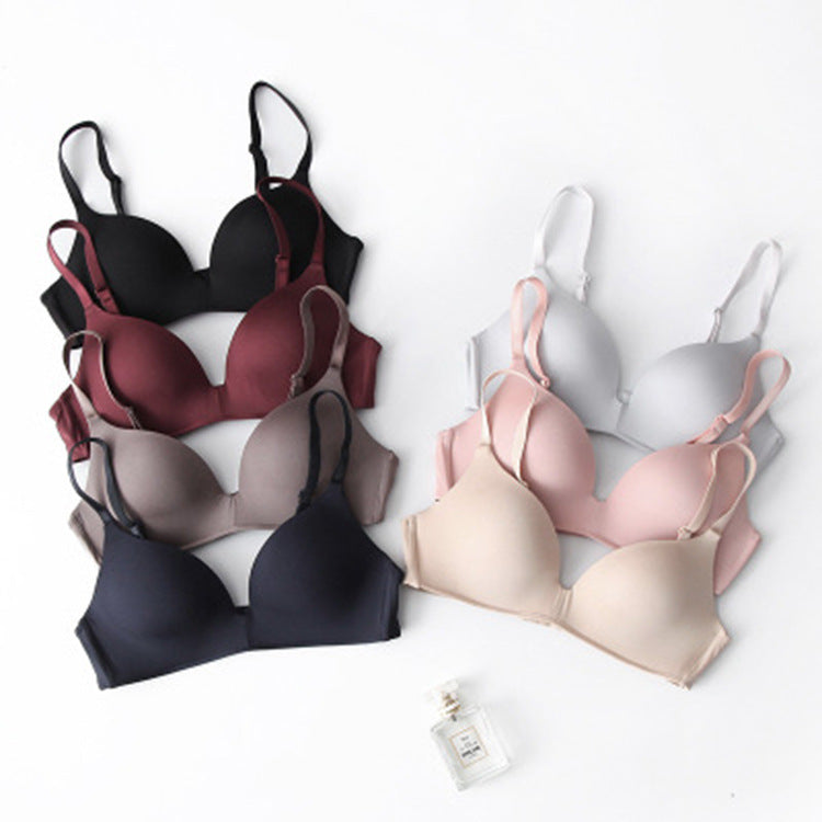 Japanese light thin section without traceless steel ring, a piece of gathered sleep sports girl chest cover anti-light underwear