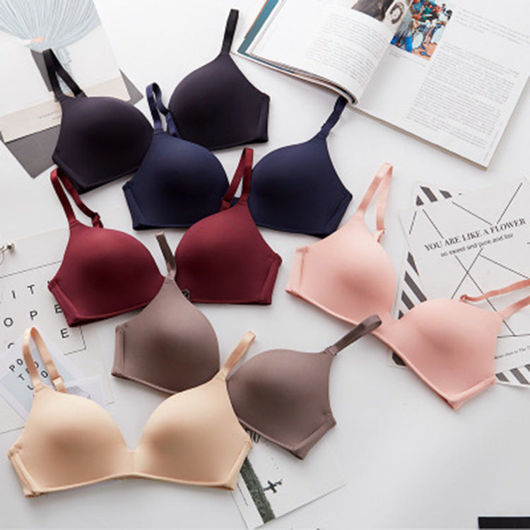 Japanese light thin section without traceless steel ring, a piece of gathered sleep sports girl chest cover anti-light underwear
