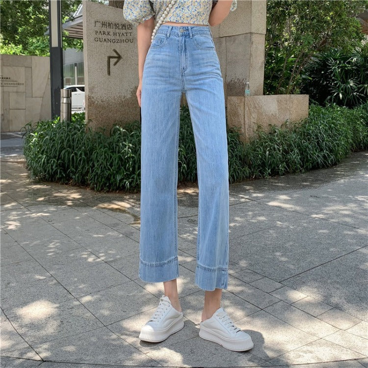 Tiangi jeans women 21 new spring and summer Korean version of loose straight nine-pointed high waist leaps thin nine pants