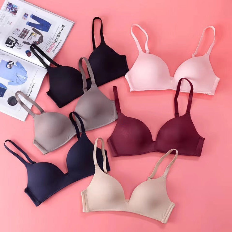Japanese light thin section without traceless steel ring, a piece of gathered sleep sports girl chest cover anti-light underwear