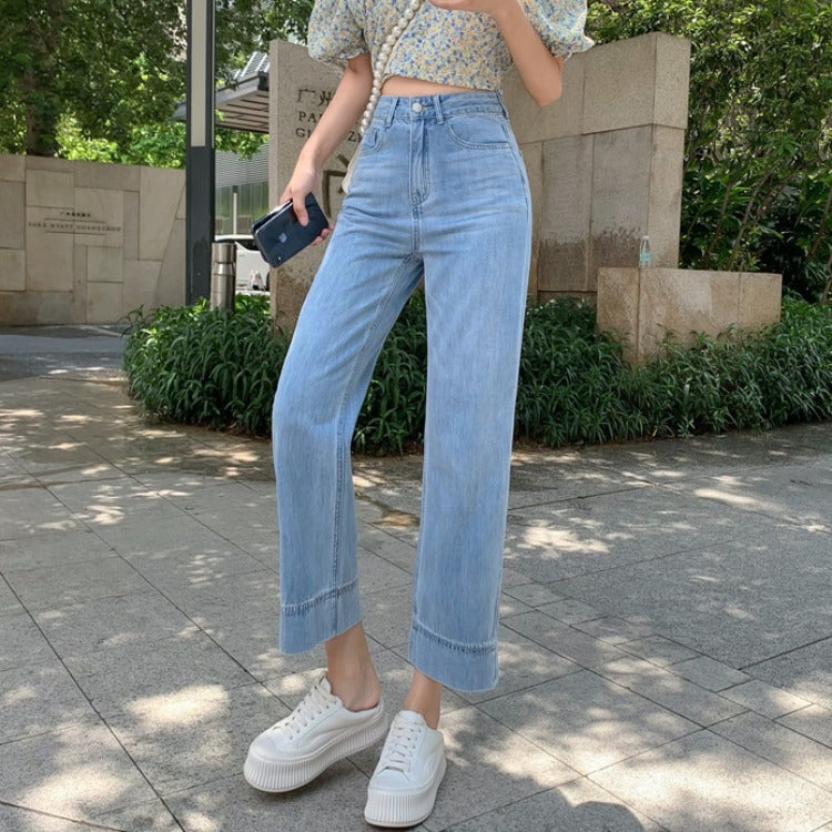 Tiangi jeans women 21 new spring and summer Korean version of loose straight nine-pointed high waist leaps thin nine pants