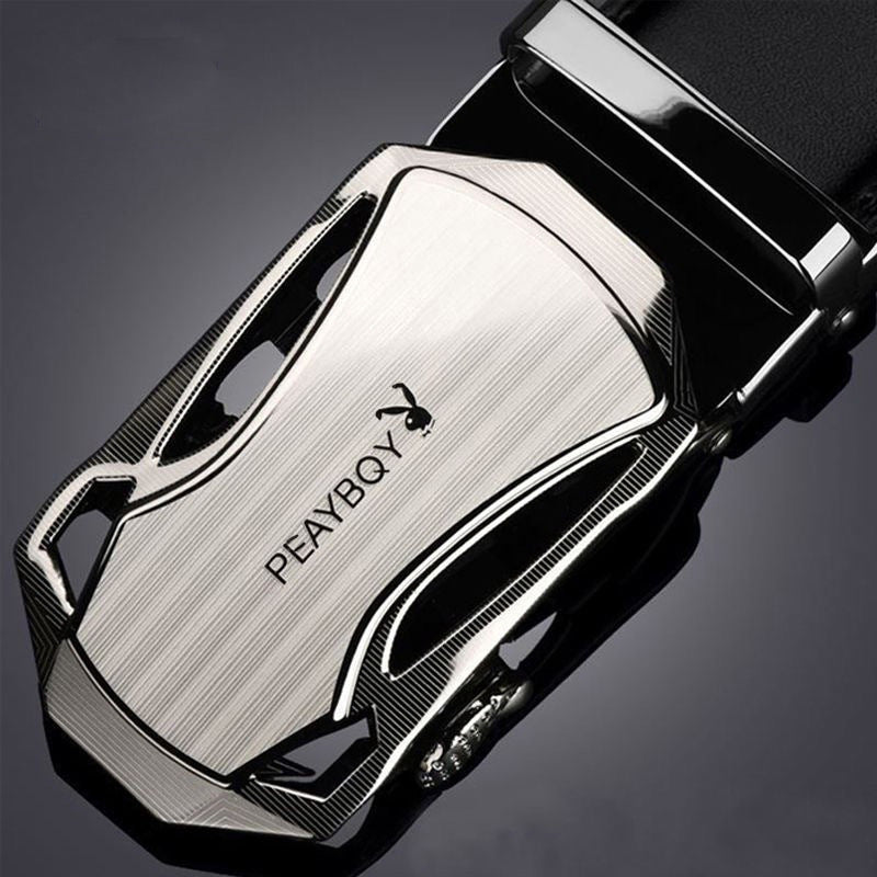 Factory direct flower gilder men's leather velocity belt Korean version of the trendy hot explosion models automatic buckle casual belt