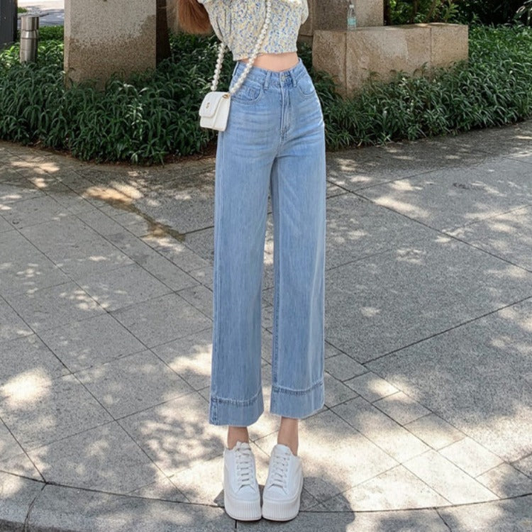 Tiangi jeans women 21 new spring and summer Korean version of loose straight nine-pointed high waist leaps thin nine pants