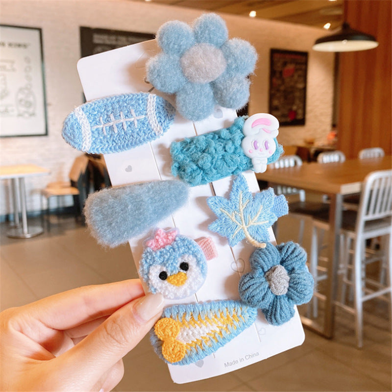 Autumn and winter children hairpin cartoon plush card cute baby broken clip headquarter Korean network red girl hair accessories