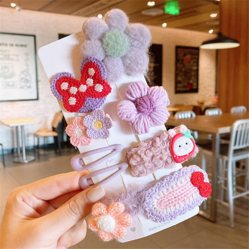 Autumn and winter children hairpin cartoon plush card cute baby broken clip headquarter Korean network red girl hair accessories