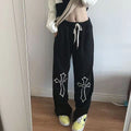 Goth Cross Graphic Baggy Sweatpants