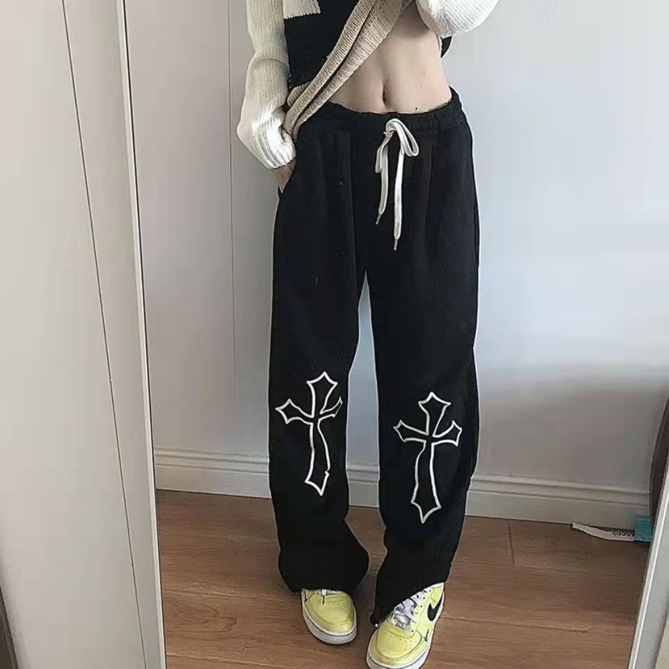 Goth Cross Graphic Baggy Sweatpants