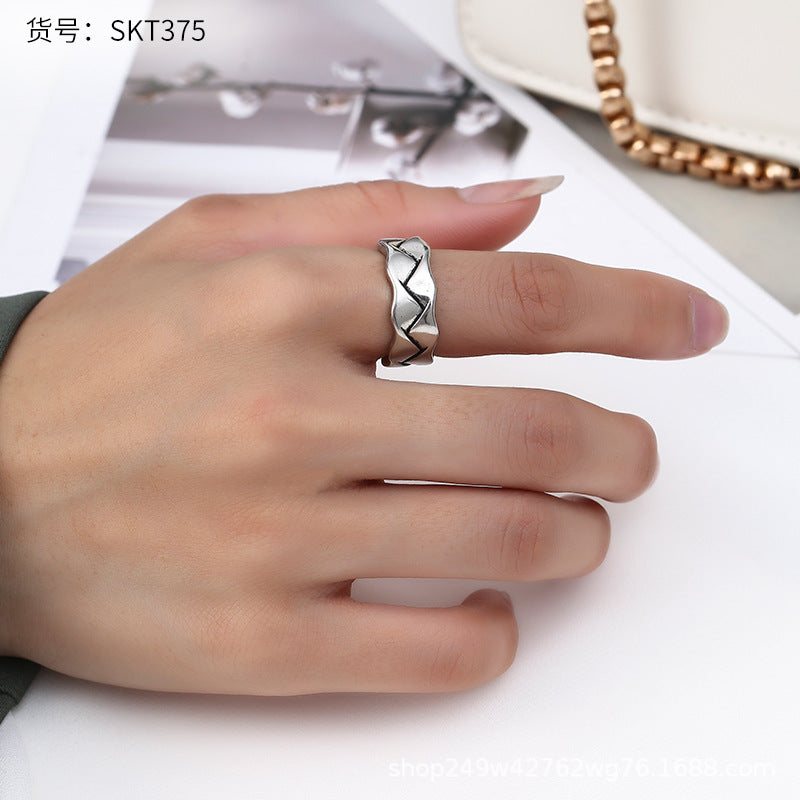Retro Thai Silver Korea Dadongmen Smiley Chain Ring Women's Pants Belt Pub Hip Hybrid End Male Tide Female