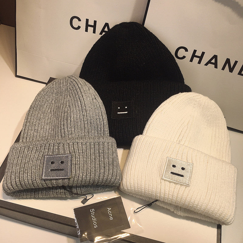 East Gate Acne Classic Square Smiley Hat Women's Autumn Winter couple