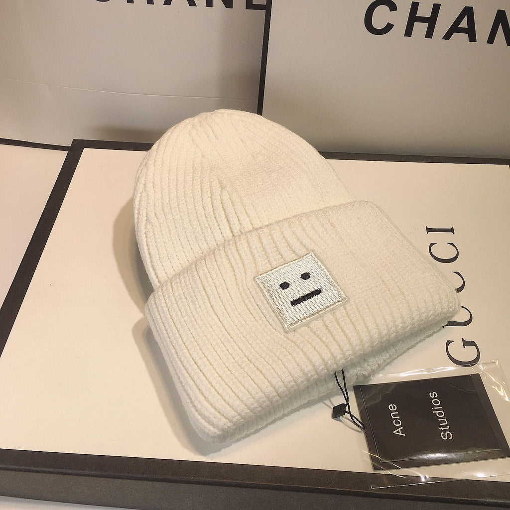 East Gate Acne Classic Square Smiley Hat Women's Autumn Winter couple