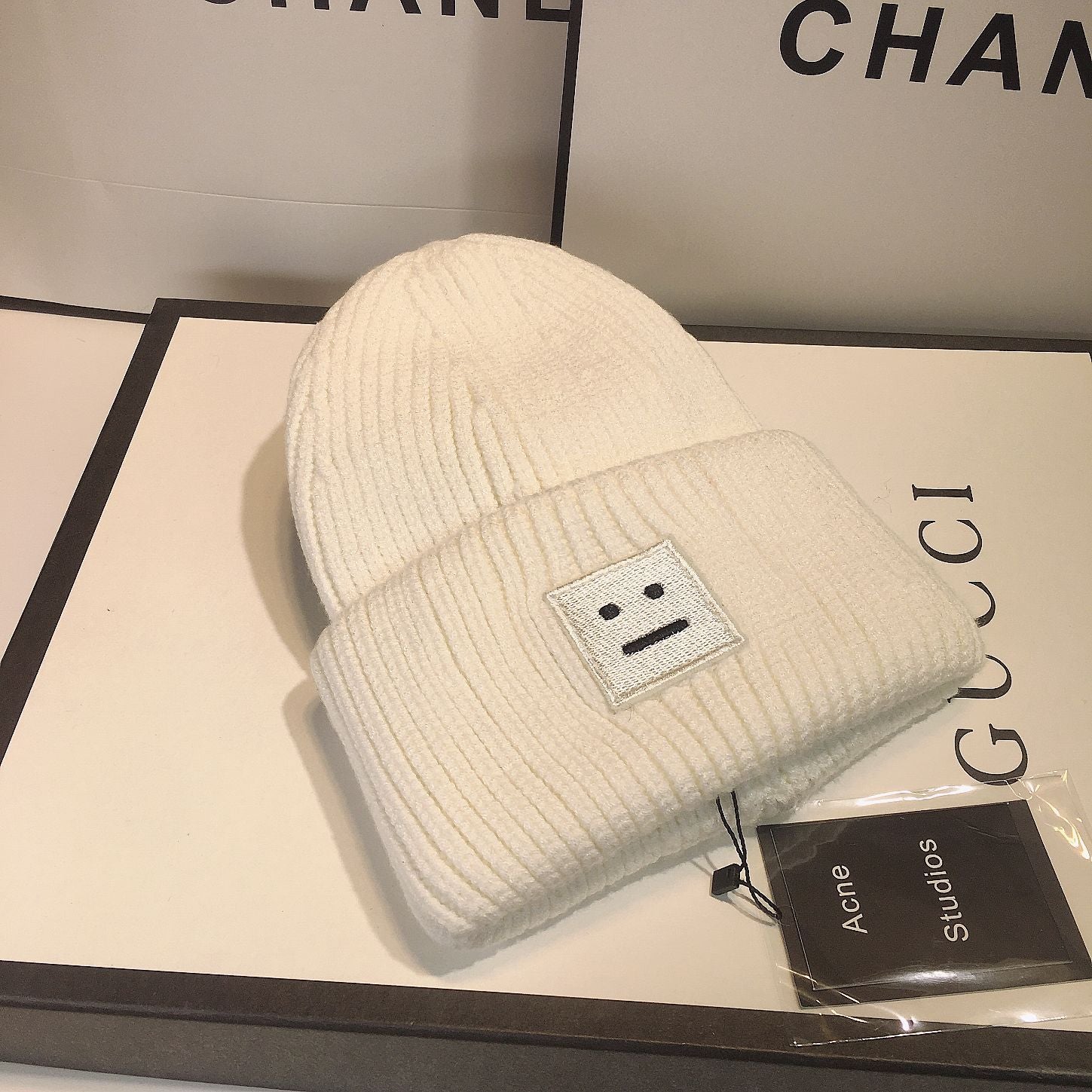East Gate Acne Classic Square Smiley Hat Women's Autumn Winter couple