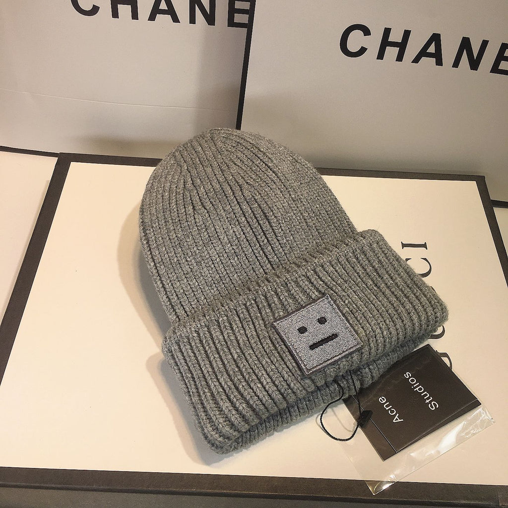 East Gate Acne Classic Square Smiley Hat Women's Autumn Winter couple