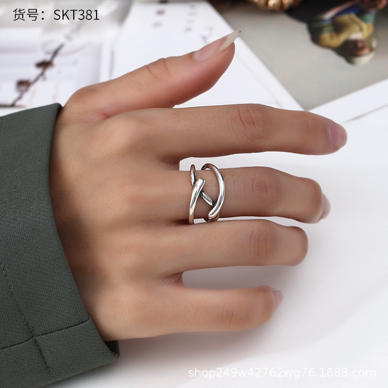 Retro Thai Silver Korea Dadongmen Smiley Chain Ring Women's Pants Belt Pub Hip Hybrid End Male Tide Female