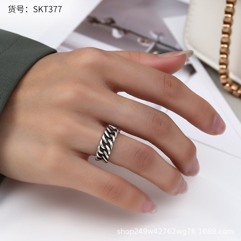 Retro Thai Silver Korea Dadongmen Smiley Chain Ring Women's Pants Belt Pub Hip Hybrid End Male Tide Female