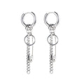 OPK jewelry men and women Hong Kong style fashion classic circular ring long chain trend titanium steel earrings earrings 2021 new