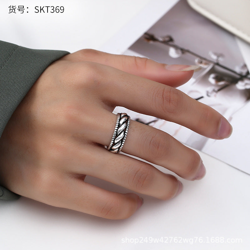 Retro Thai Silver Korea Dadongmen Smiley Chain Ring Women's Pants Belt Pub Hip Hybrid End Male Tide Female