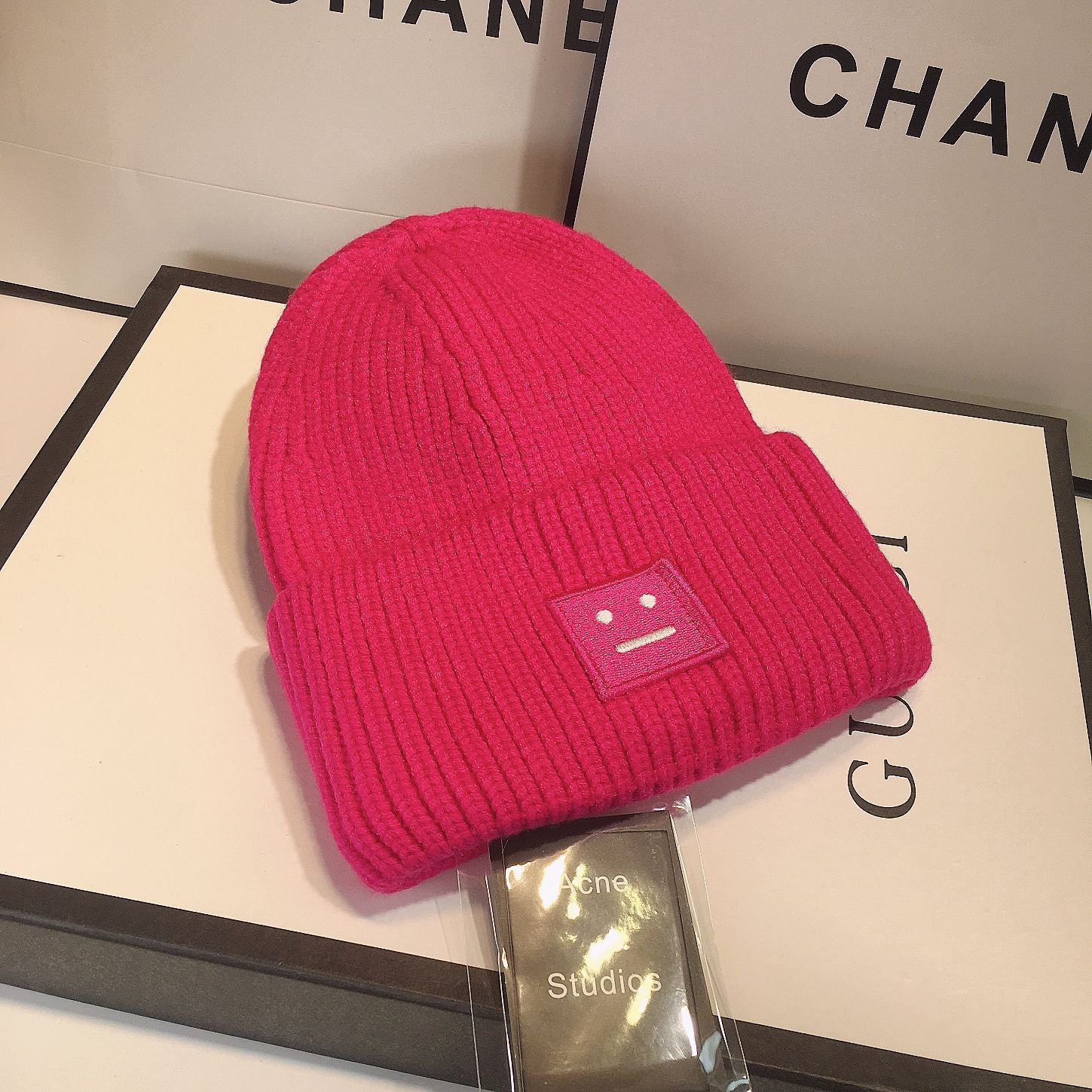 East Gate Acne Classic Square Smiley Hat Women's Autumn Winter couple