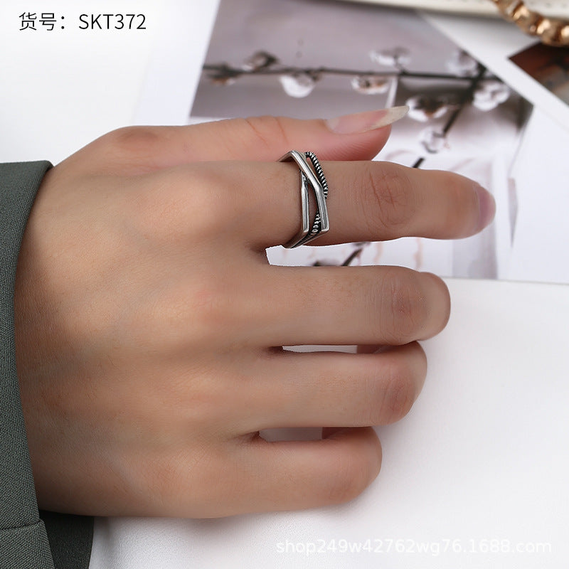 Retro Thai Silver Korea Dadongmen Smiley Chain Ring Women's Pants Belt Pub Hip Hybrid End Male Tide Female