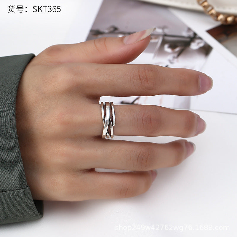 Retro Thai Silver Korea Dadongmen Smiley Chain Ring Women's Pants Belt Pub Hip Hybrid End Male Tide Female