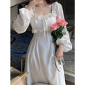 Vintage Victorian White Lace Dress Maxi Dress