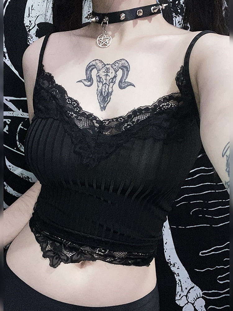 Solid Ribbed Major Lace Cami