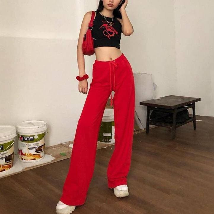 Y2K High Street Solid Pants