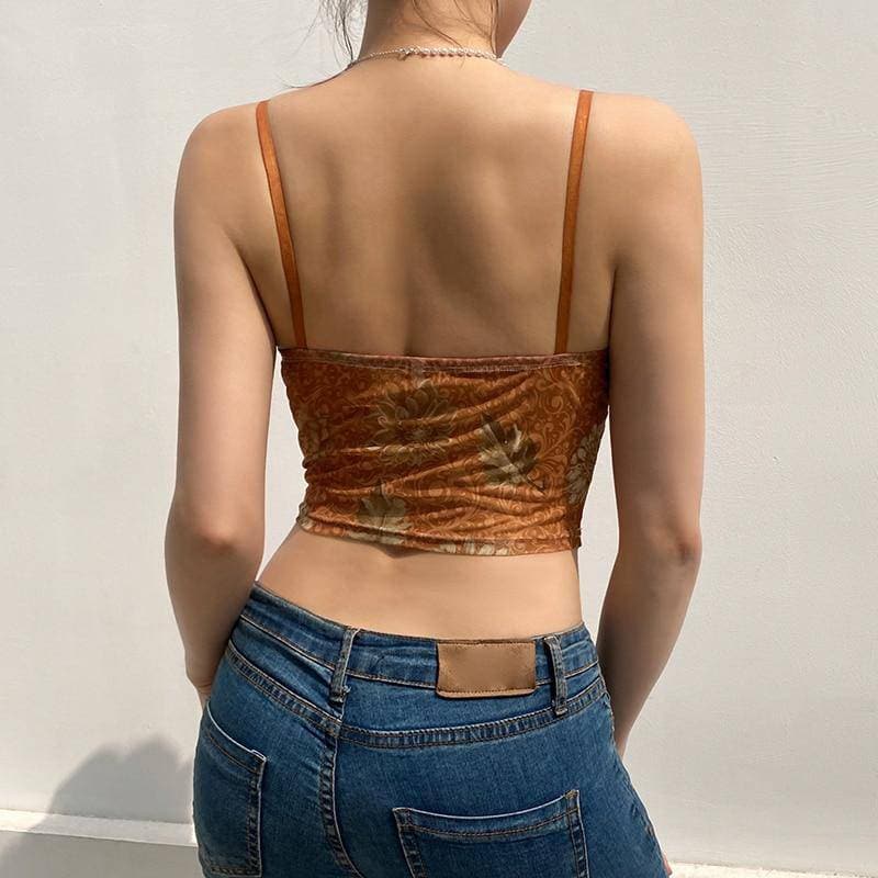 Fairy Grunge Brown Lace Cami