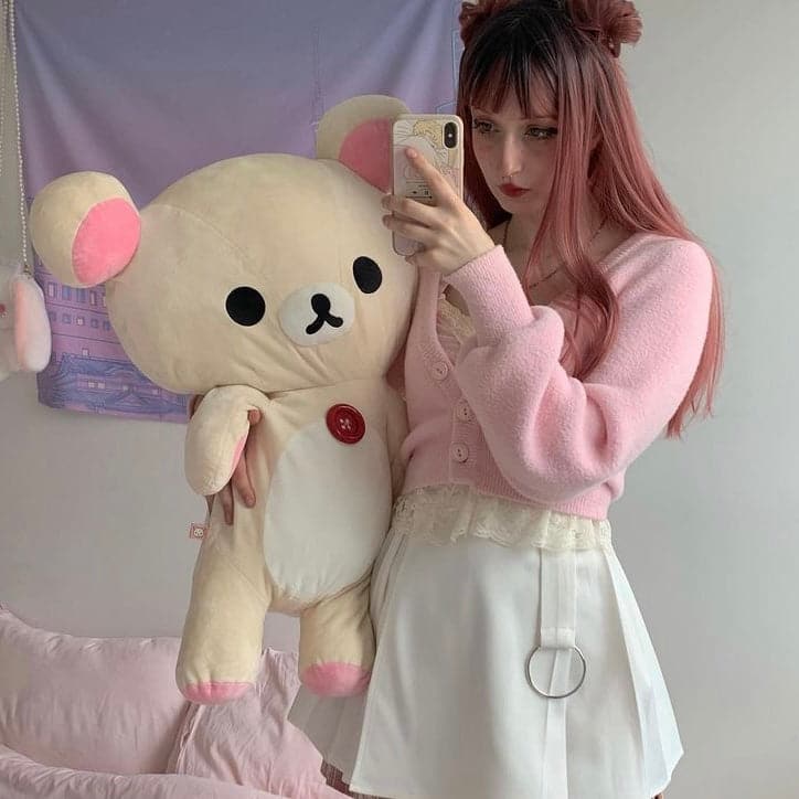@MiruKurum — Y2K Floral Spring Pink Milkmaid Cami