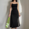 Black Backless Bodycon Ruched Midi Dress