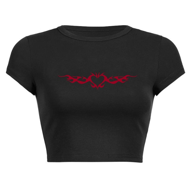 90s Vintage Heart Graphic Top