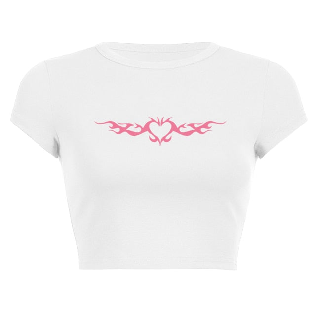 90s Vintage Heart Graphic Top