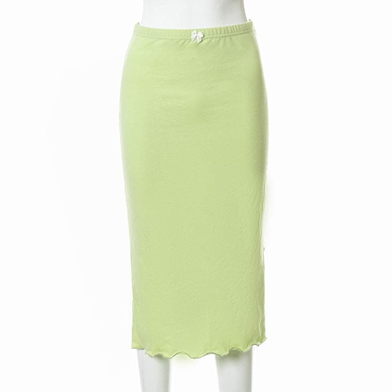 Y2K Fairycore Green Midi Skirt