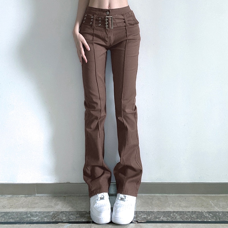 90s Vintage Buckle Straight Leg Jeans