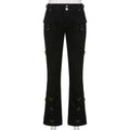 Punk Gothic Black Straight Rivets Pants