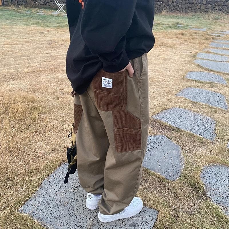90s Khaki Grunge Oversized Cargo Pants
