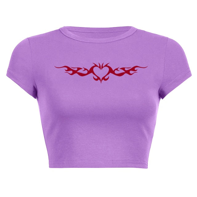 90s Vintage Heart Graphic Top
