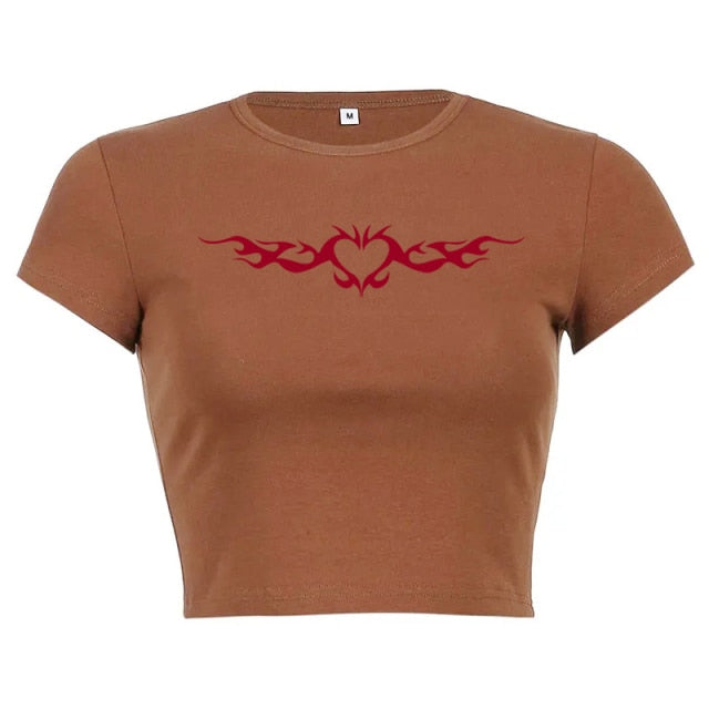 90s Vintage Heart Graphic Top
